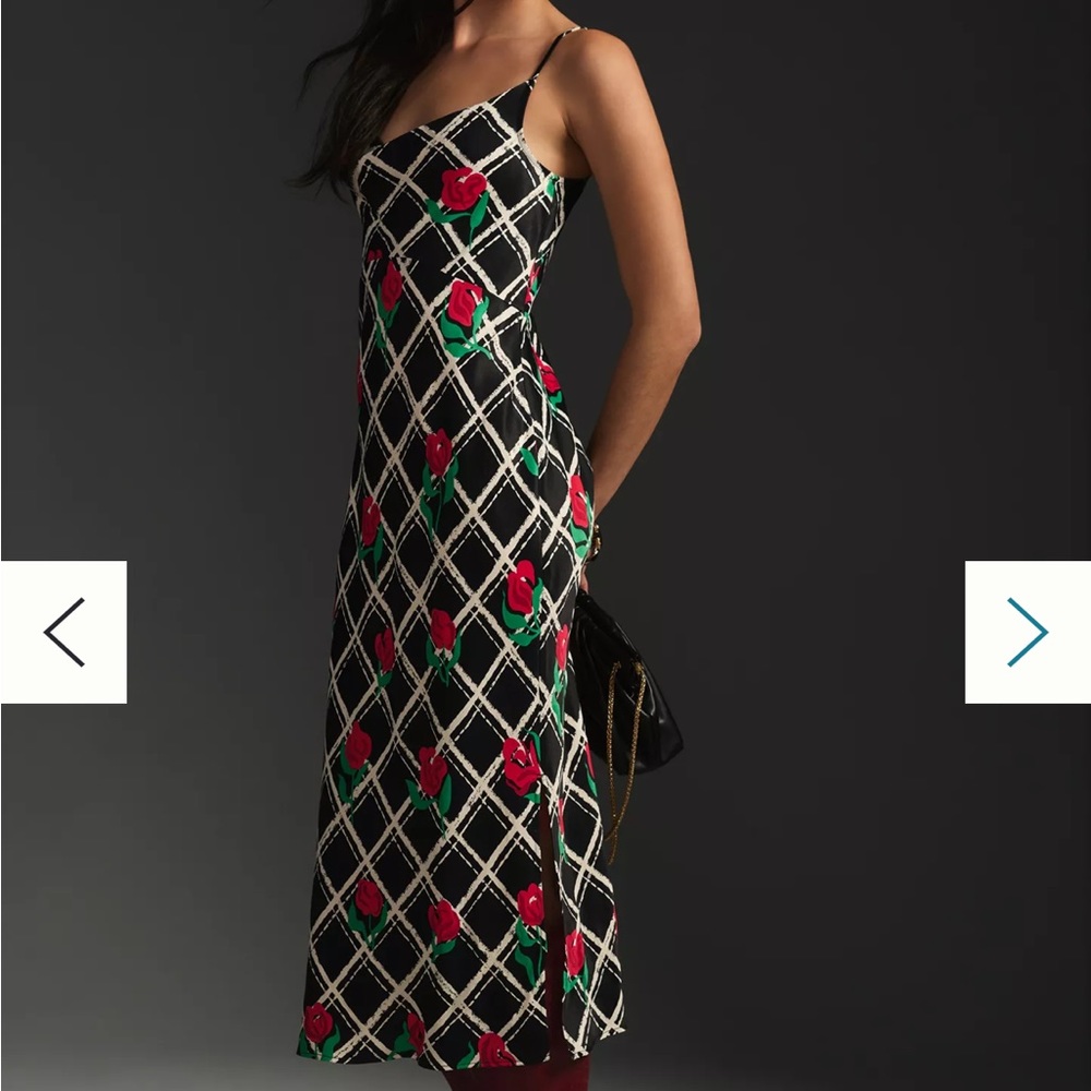 NWT Anthropologie Elyse Bias Slip Dress, Medium Petite